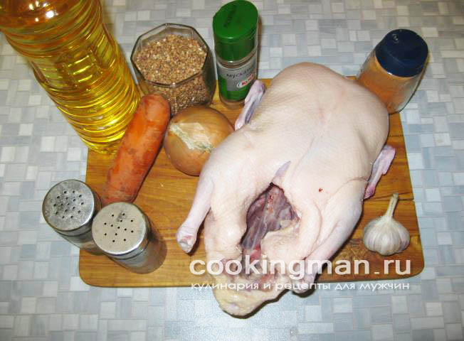 Утка в духовке фаршированная гречкой утка в духовке