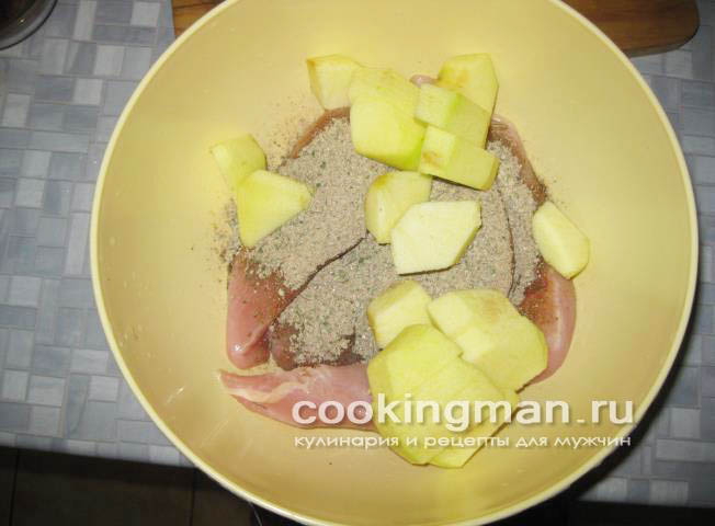 Куриные грудки запеченные с яблоками куринные грудки