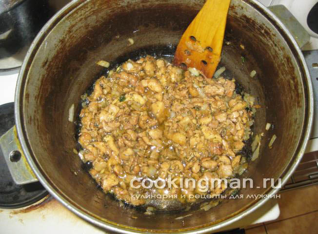 Курица жареная с луком в японском соусе блюда из курицы