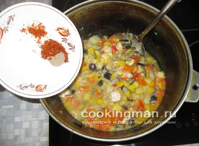 Овощное рагу с курицей овощное рагу