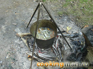 Рецепт настоящей рыбацкой ухи с дымком рецепт ухи