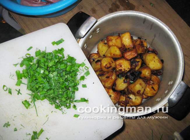 Картошка жареная с салом и луком рецепт картошка с салом