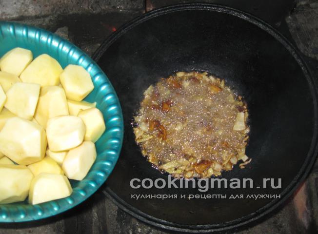 Картошка жареная с салом и луком рецепт картошка с салом