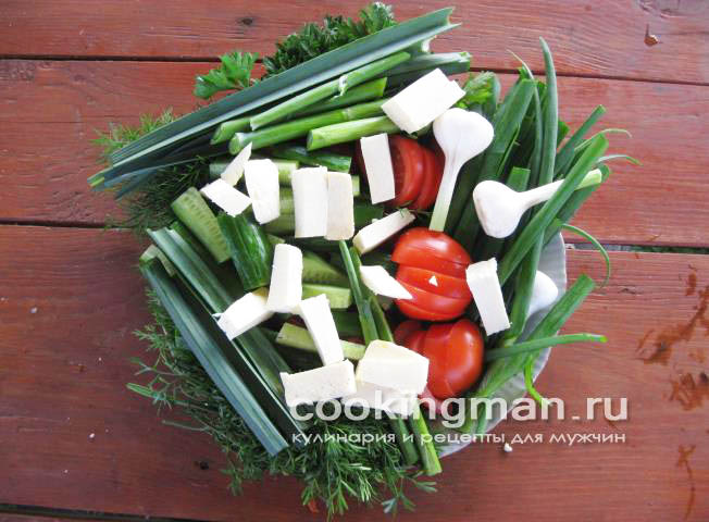 Гарнир из овощей, молодой зелени и сыра - гарнир под мясо гарнир к мясу