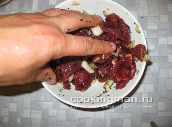Говядина жареная с креветками и овощами жареная говядина рецепт