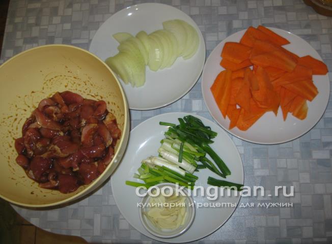 Свинина жареная с овощами жареная свинина