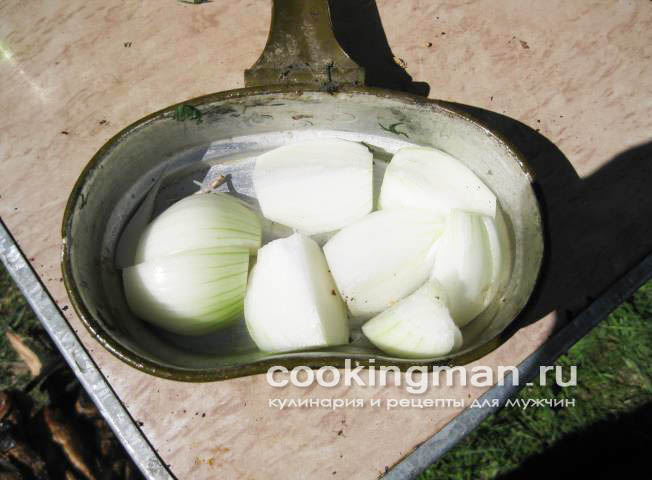 Курица копченая c луком копченые куры