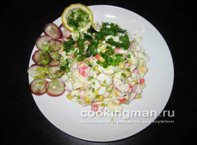 Салат из крабовых палочек и кукурузы салат из крабовых палочек
