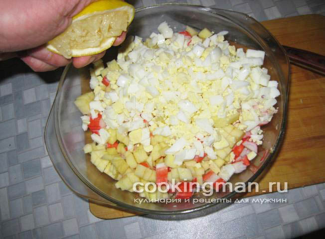 Салат из крабовых палочек и кукурузы салат