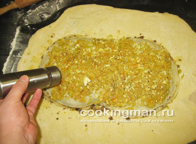 Кулебяка с мясом, капустой и грибами рецепт кулебяки