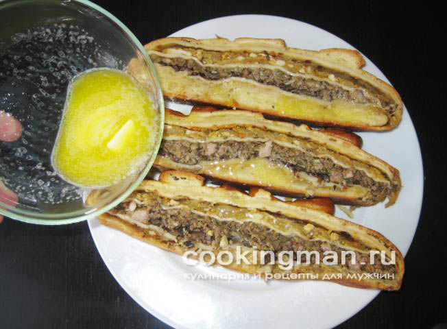 Кулебяка с мясом, капустой и грибами рецепт кулебяки