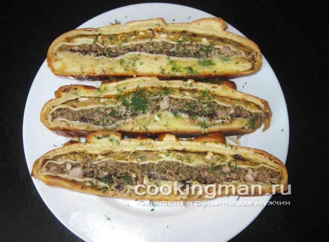 Кулебяка с мясом, капустой и грибами рецепт кулебяки